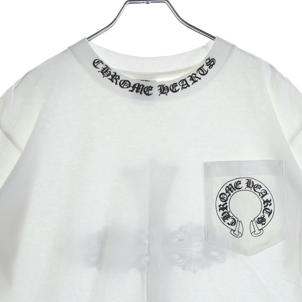 CHROME HEARTS(クロムハーツ) OLD FLORAL T-SHIRT オールド バックフローラルクロス ネックロゴ半袖Tシャツ ホワイト