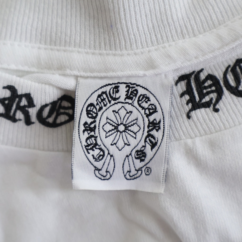 CHROME HEARTS(クロムハーツ) OLD FLORAL T-SHIRT オールド バックフローラルクロス ネックロゴ半袖Tシャツ ホワイト
