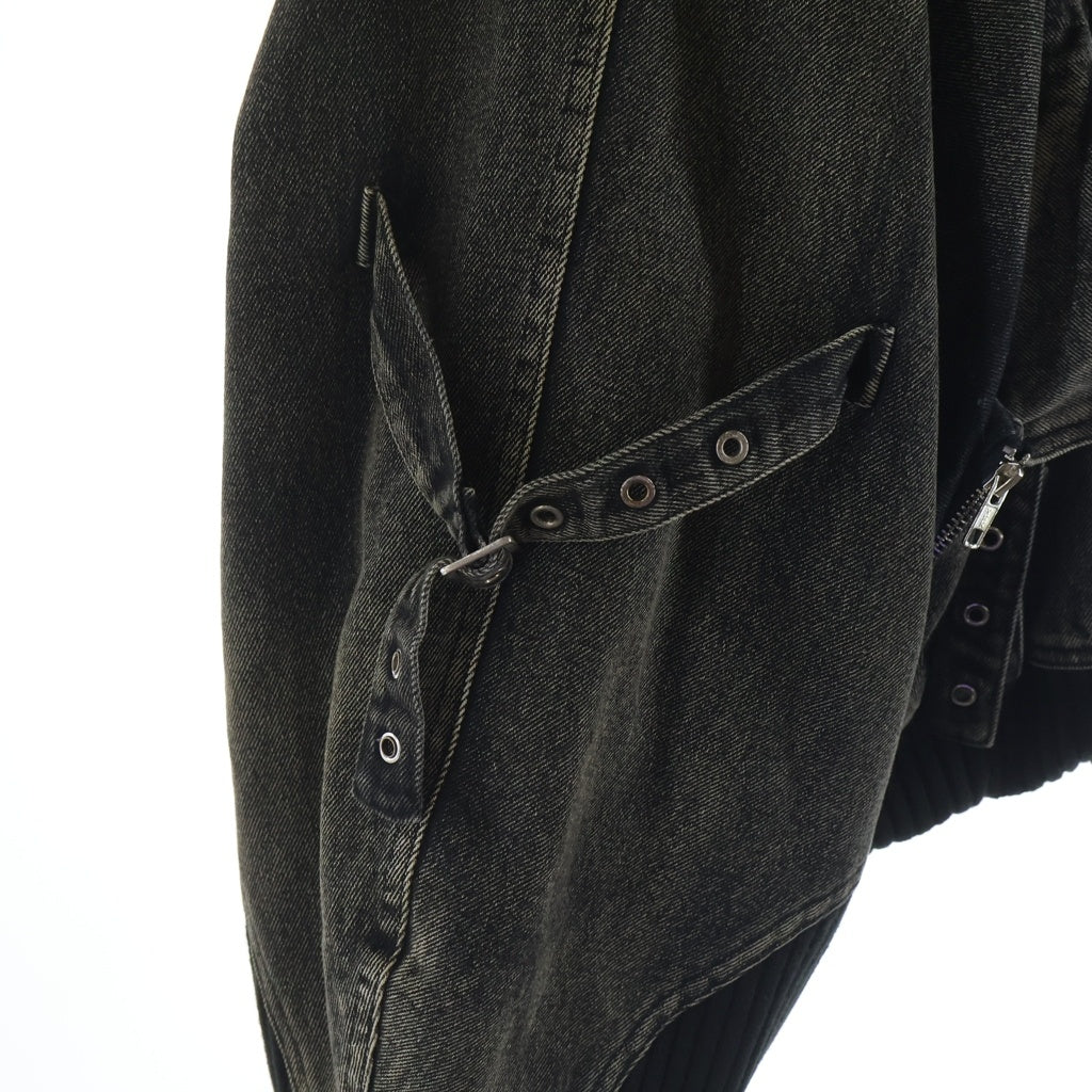 NO/FAITH STUDIOS(ノーフェイスストゥディオス) CARGO DENIM HOODIE BOMBER JACKET カーゴ デニム ジップアップ フーデット ボンバージャケット カーキ -
