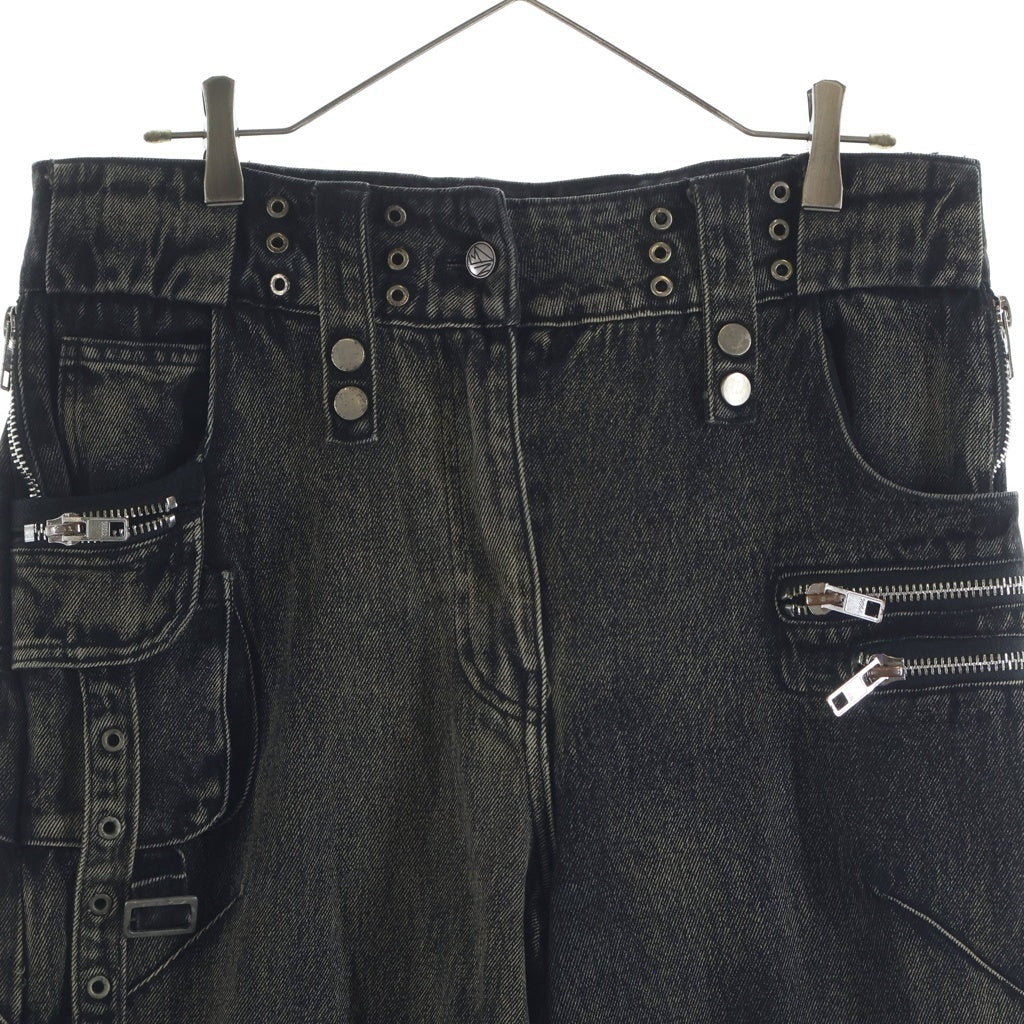 NO/FAITH STUDIOS(ノーフェイスストゥディオス) CARGO DENIM PANTS マルチポケットデザイン デニム カーゴワイドパンツ カーキ -