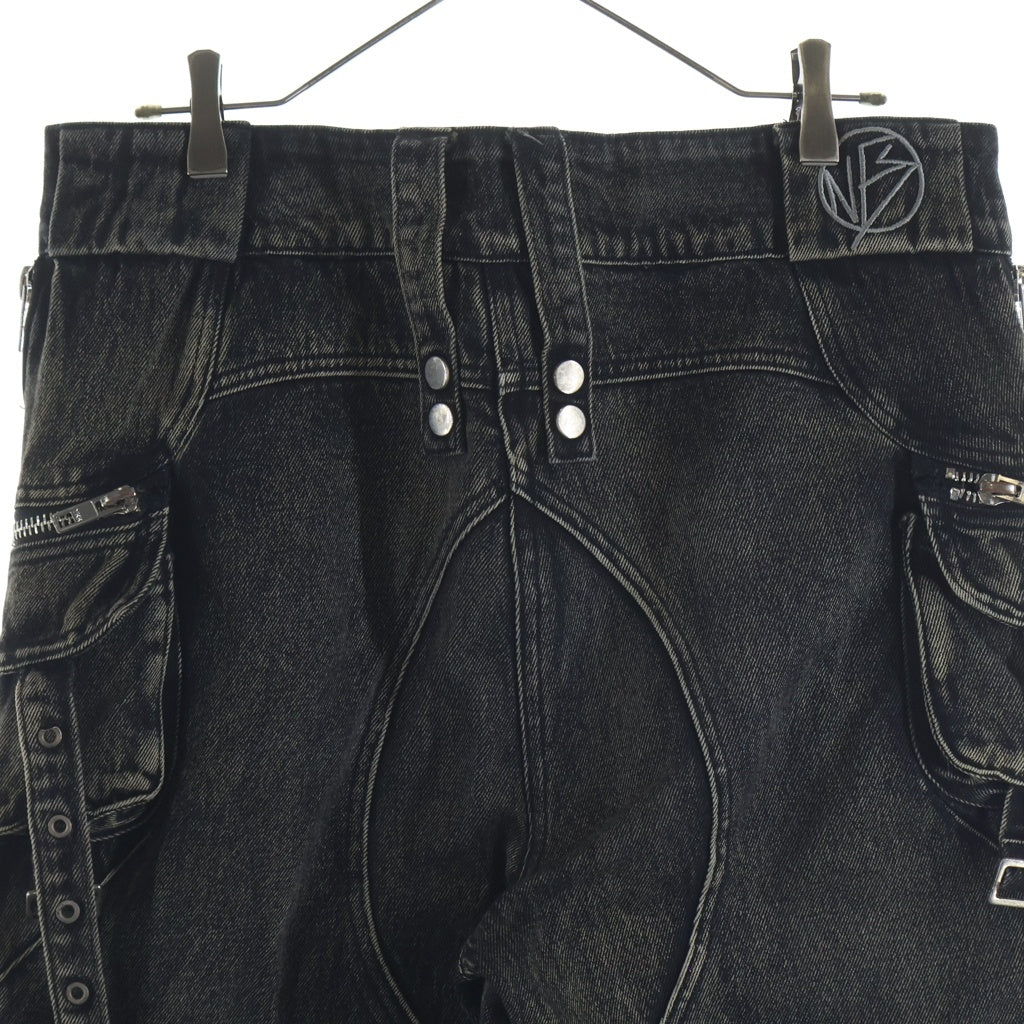 NO/FAITH STUDIOS(ノーフェイスストゥディオス) CARGO DENIM PANTS マルチポケットデザイン デニム カーゴワイドパンツ カーキ -