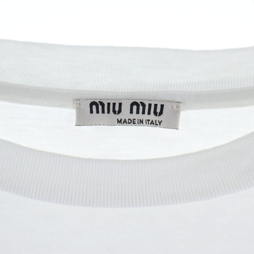 miumiu(ミュウミュウ) Cropped Cat T-Shirt 半袖Tシャツ ホワイト レディース MJN315