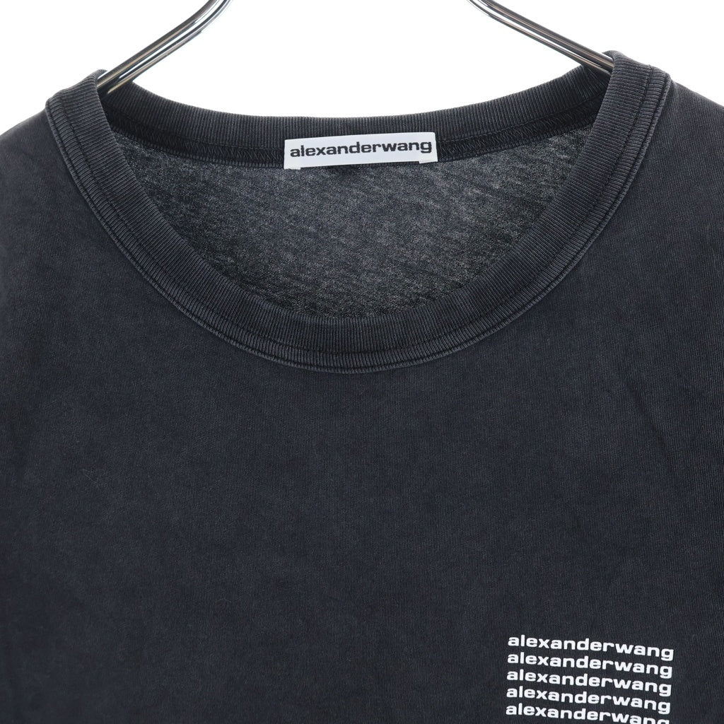 ALEXANDER WANG(アレキサンダーワン) Cropped T-Shirt フェード加工 クロップド 半袖Tシャツ ブラック レディース