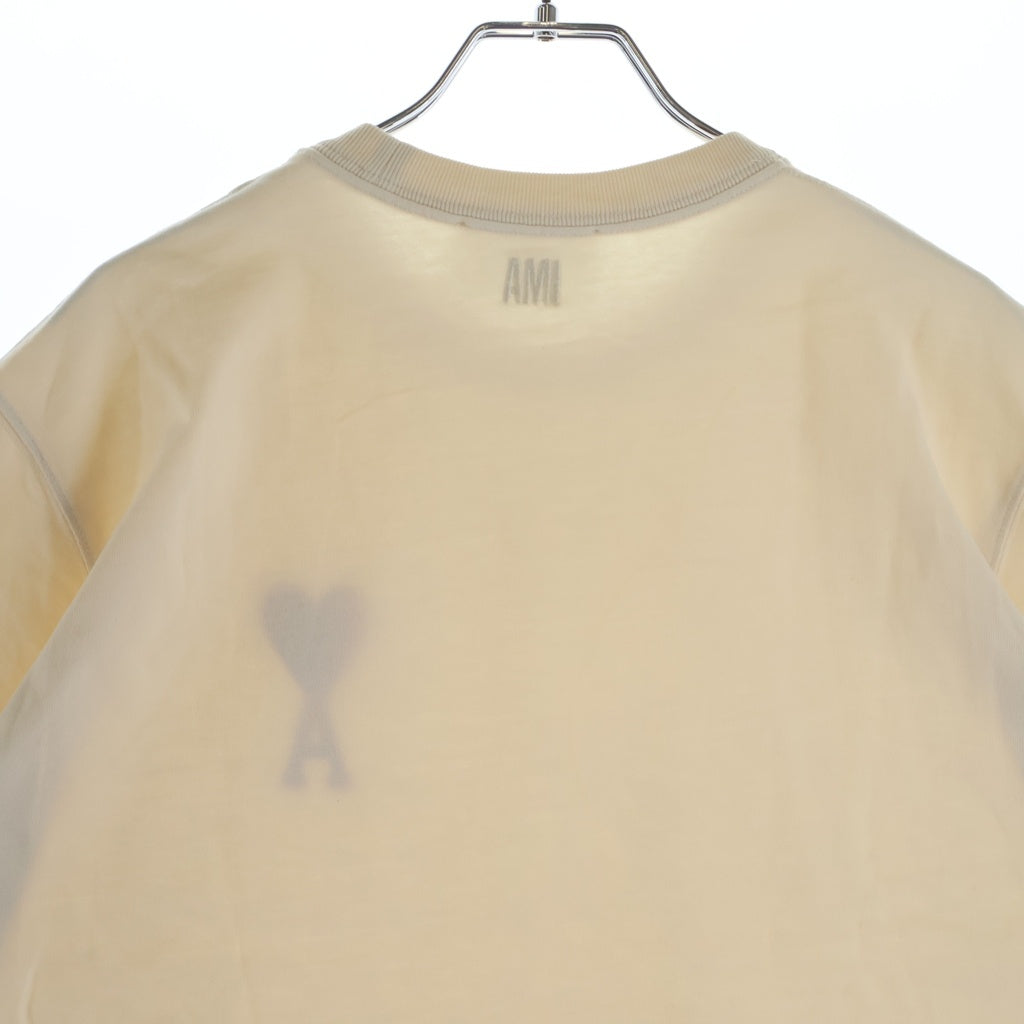 AMI Alexandre Mattiussi(アミアレクサンドルマテュッシ) T-Shirt ハートロゴ刺繍 半袖Tシャツ アイボリー SPEUTS022.726