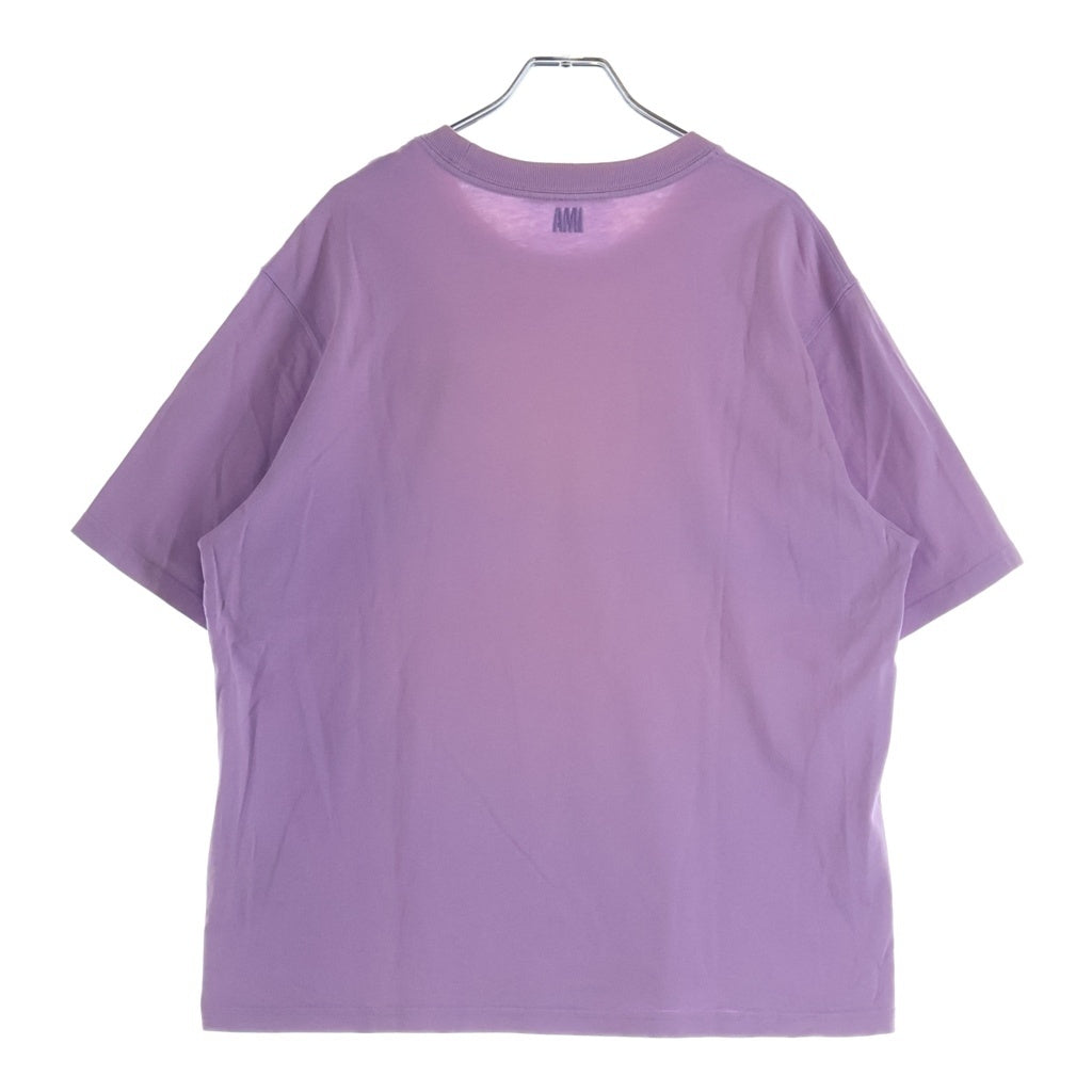 AMI Alexandre Mattiussi(アミアレクサンドルマテュッシ) T-Shirt ハートロゴ刺繍 半袖Tシャツ パープル E21HJ128.726