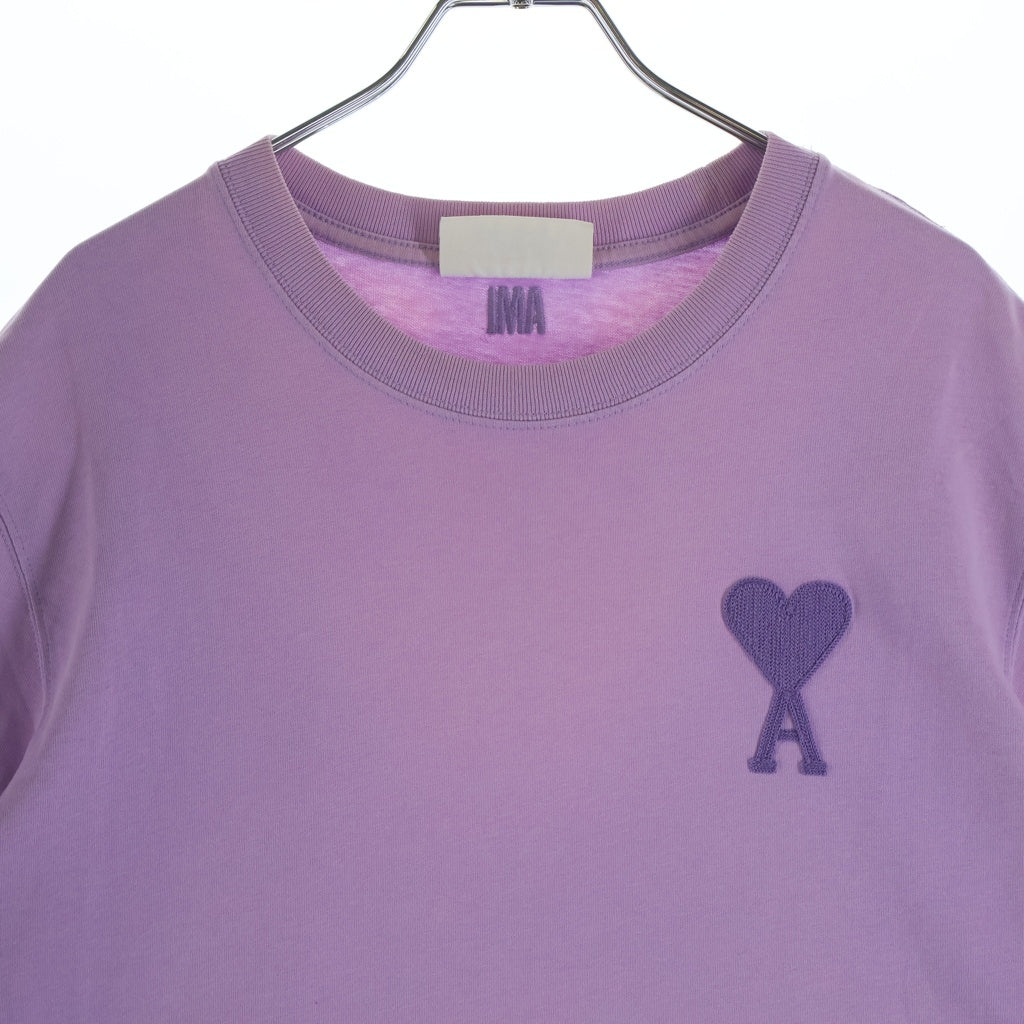 AMI Alexandre Mattiussi(アミアレクサンドルマテュッシ) T-Shirt ハートロゴ刺繍 半袖Tシャツ パープル E21HJ128.726