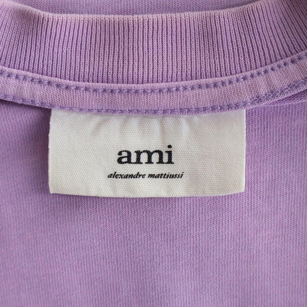 AMI Alexandre Mattiussi(アミアレクサンドルマテュッシ) T-Shirt ハートロゴ刺繍 半袖Tシャツ パープル E21HJ128.726