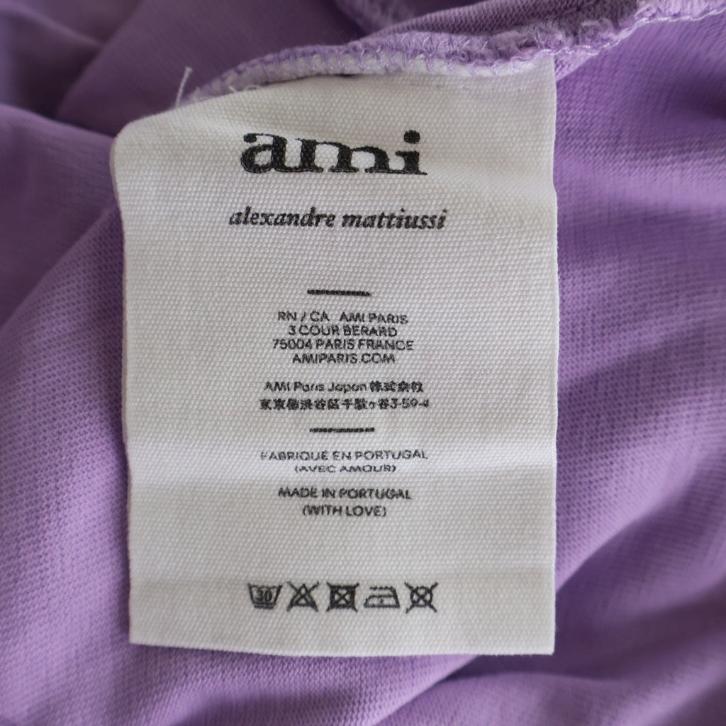 AMI Alexandre Mattiussi(アミアレクサンドルマテュッシ) T-Shirt ハートロゴ刺繍 半袖Tシャツ パープル E21HJ128.726