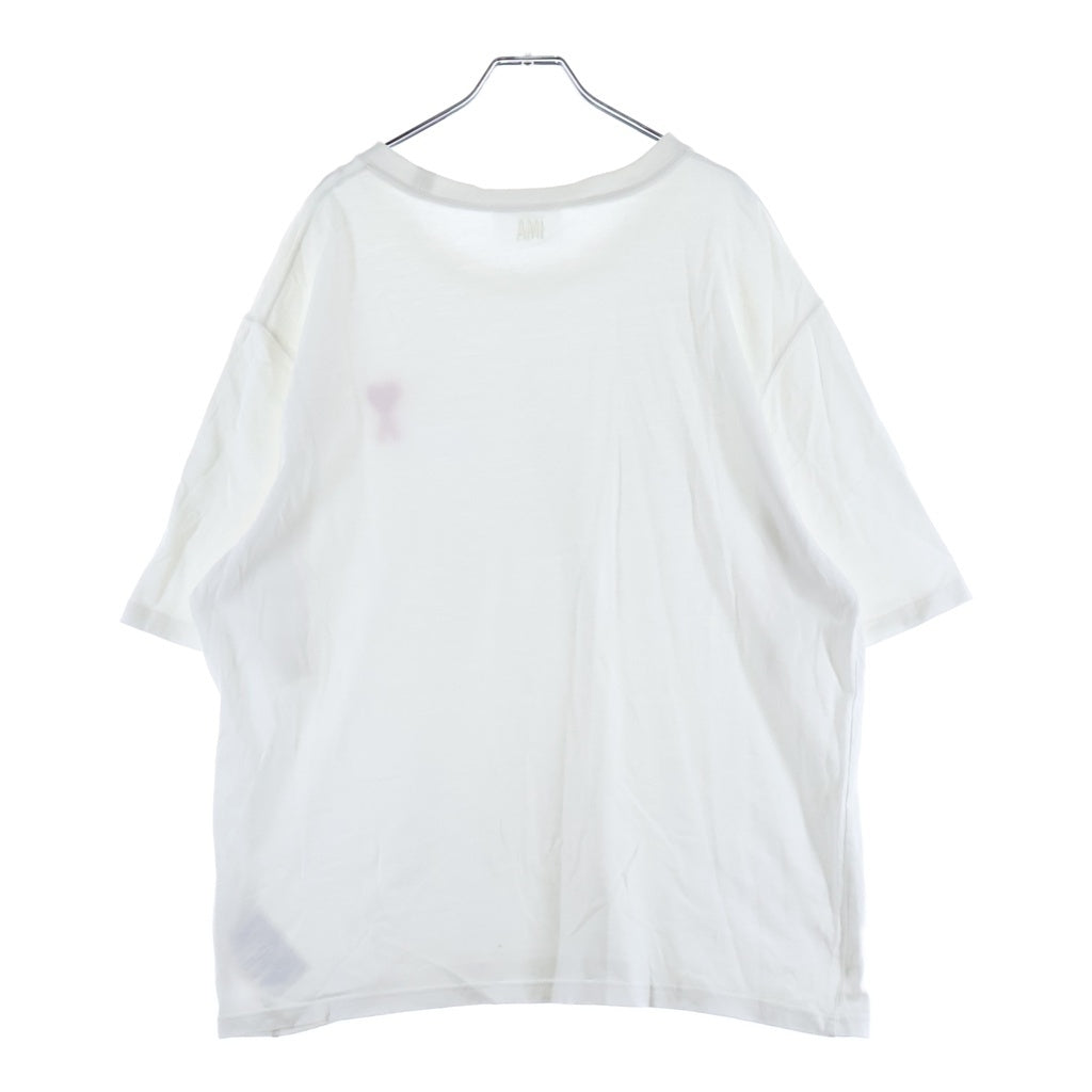 AMI Alexandre Mattiussi(アミアレクサンドルマテュッシ) T-Shirt ハートロゴ刺繍 半袖Tシャツ ホワイト UTS004.726