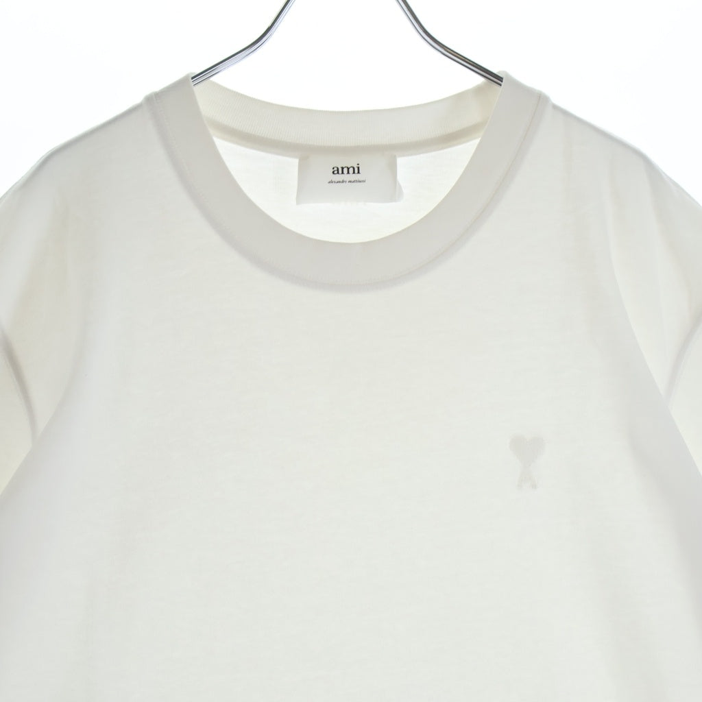 AMI Alexandre Mattiussi(アミアレクサンドルマテュッシ) T-Shirt ハートロゴ刺繍 半袖Tシャツ ホワイト UTS022.726