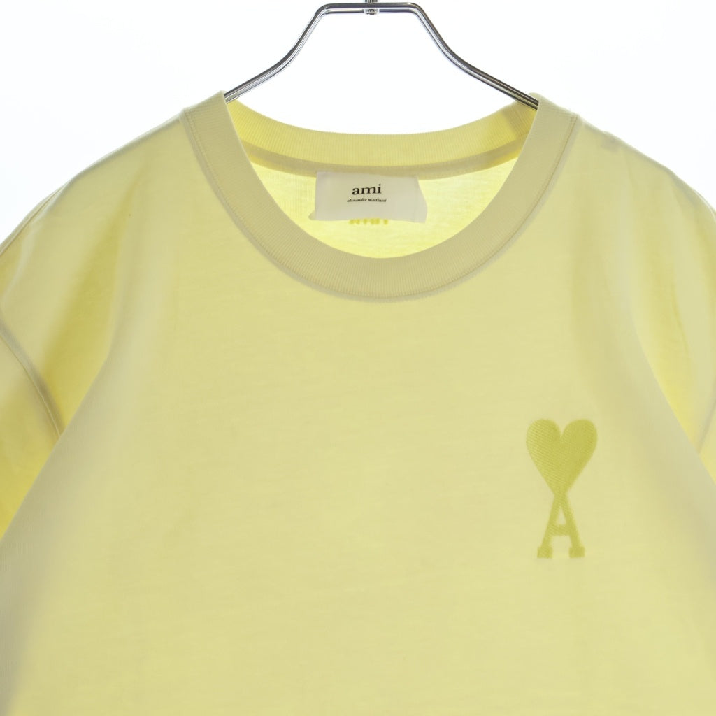 AMI Alexandre Mattiussi(アミアレクサンドルマテュッシ) T-Shirt ハートロゴ刺繍 半袖Tシャツ イエロー E22UTS002.726