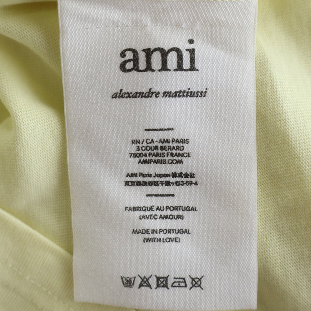 AMI Alexandre Mattiussi(アミアレクサンドルマテュッシ) T-Shirt ハートロゴ刺繍 半袖Tシャツ イエロー E22UTS002.726
