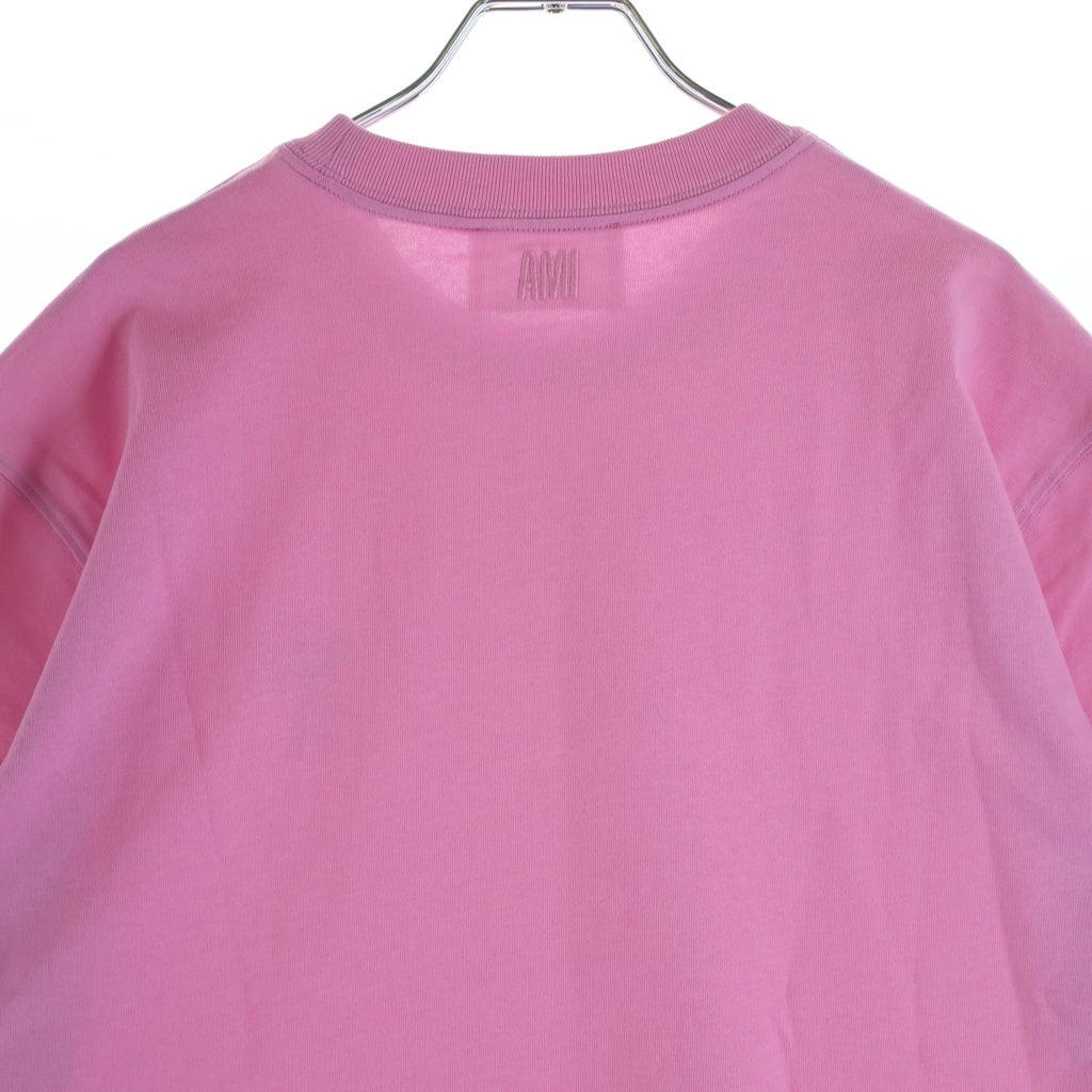 AMI Alexandre Mattiussi(アミアレクサンドルマテュッシ) T-Shirt ハートロゴ刺繍 半袖Tシャツ ピンク UTS004.726