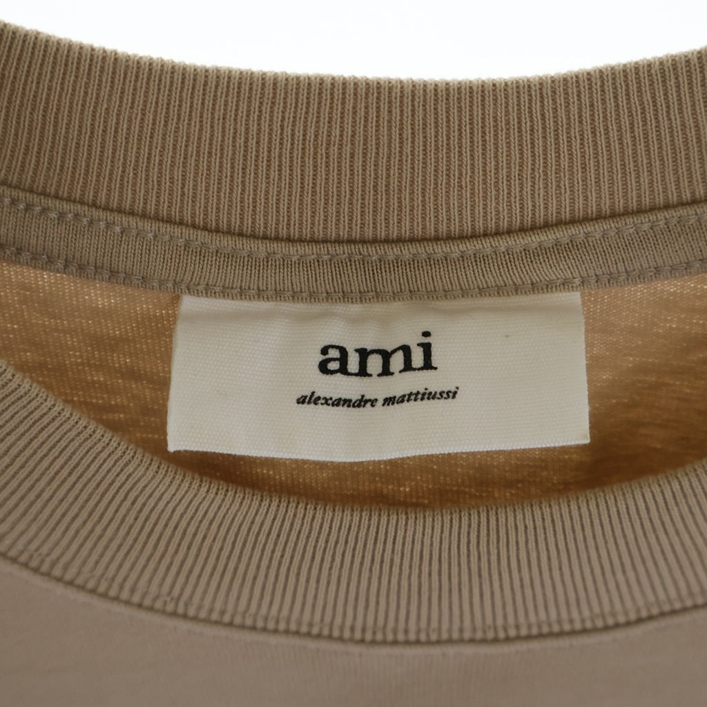 AMI Alexandre Mattiussi(アミアレクサンドルマテュッシ) T-Shirt ハートロゴ刺繍 半袖Tシャツ ベージュ A21FJ128.726