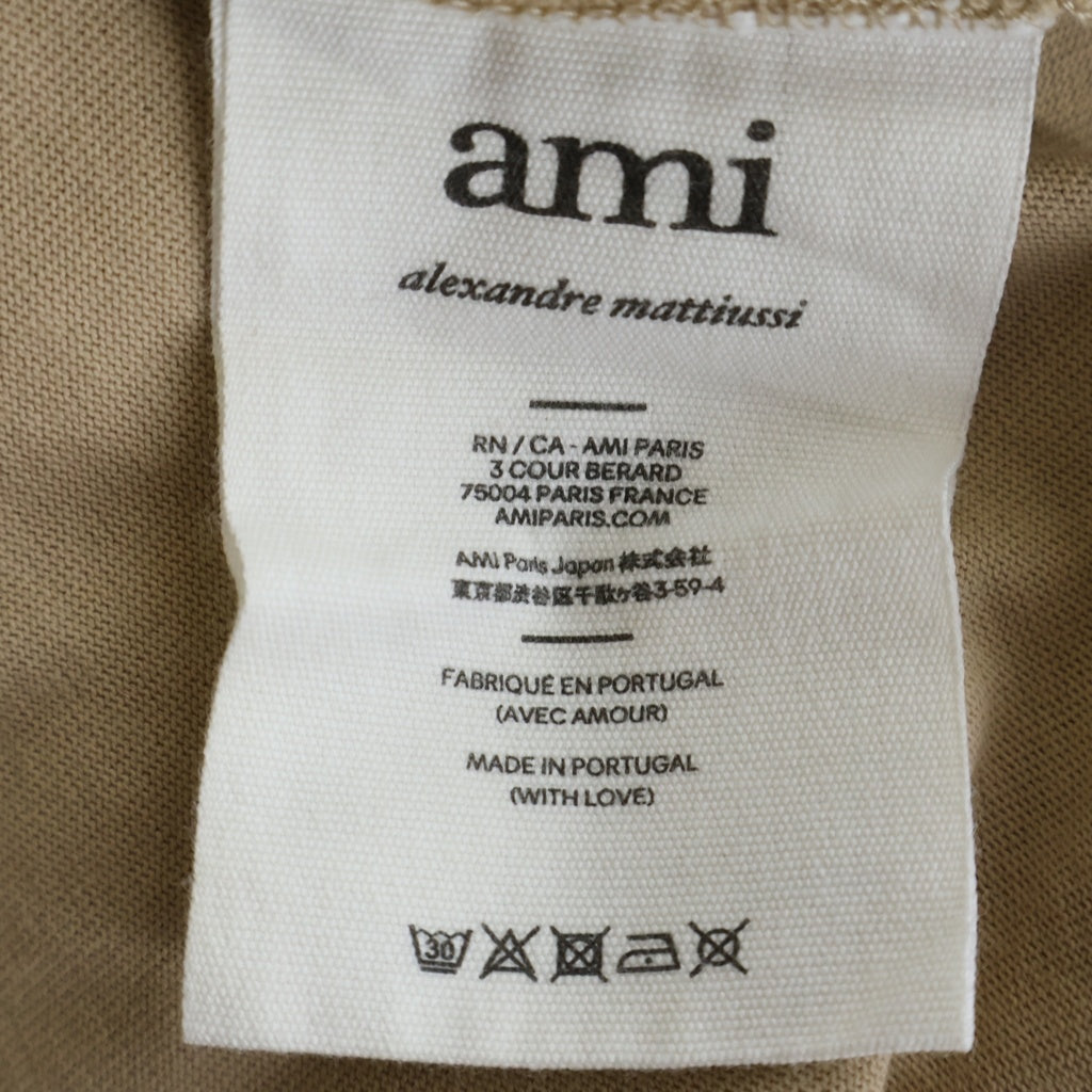 AMI Alexandre Mattiussi(アミアレクサンドルマテュッシ) T-Shirt ハートロゴ刺繍 半袖Tシャツ ベージュ A21FJ128.726
