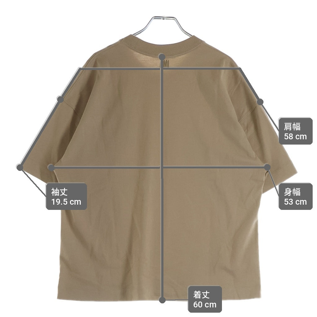 AMI Alexandre Mattiussi(アミアレクサンドルマテュッシ) T-Shirt ハートロゴ刺繍 半袖Tシャツ ベージュ A21FJ128.726