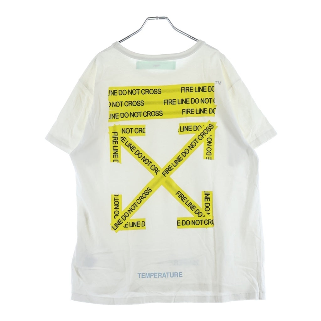 OFF-WHITE(オフホワイト) 18SS Fire Tape T-Shirt テープロゴ 半袖Tシャツ ホワイト OMAA002S18185006