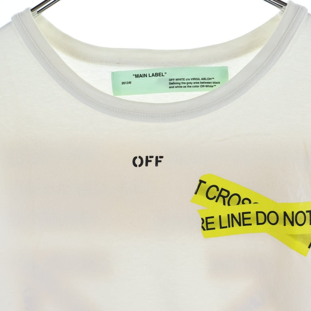 OFF-WHITE(オフホワイト) 18SS Fire Tape T-Shirt テープロゴ 半袖Tシャツ ホワイト OMAA002S18185006
