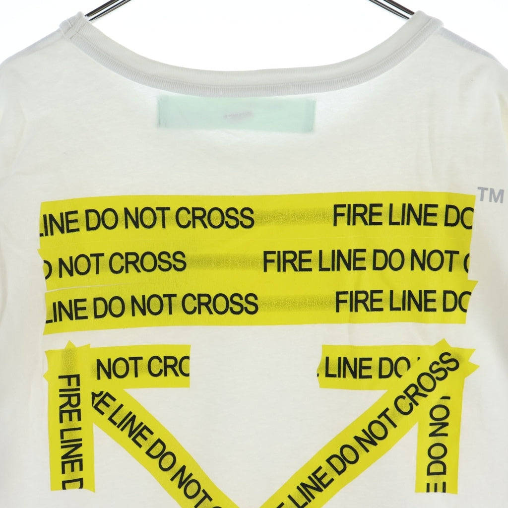 OFF-WHITE(オフホワイト) 18SS Fire Tape T-Shirt テープロゴ 半袖Tシャツ ホワイト OMAA002S18185006