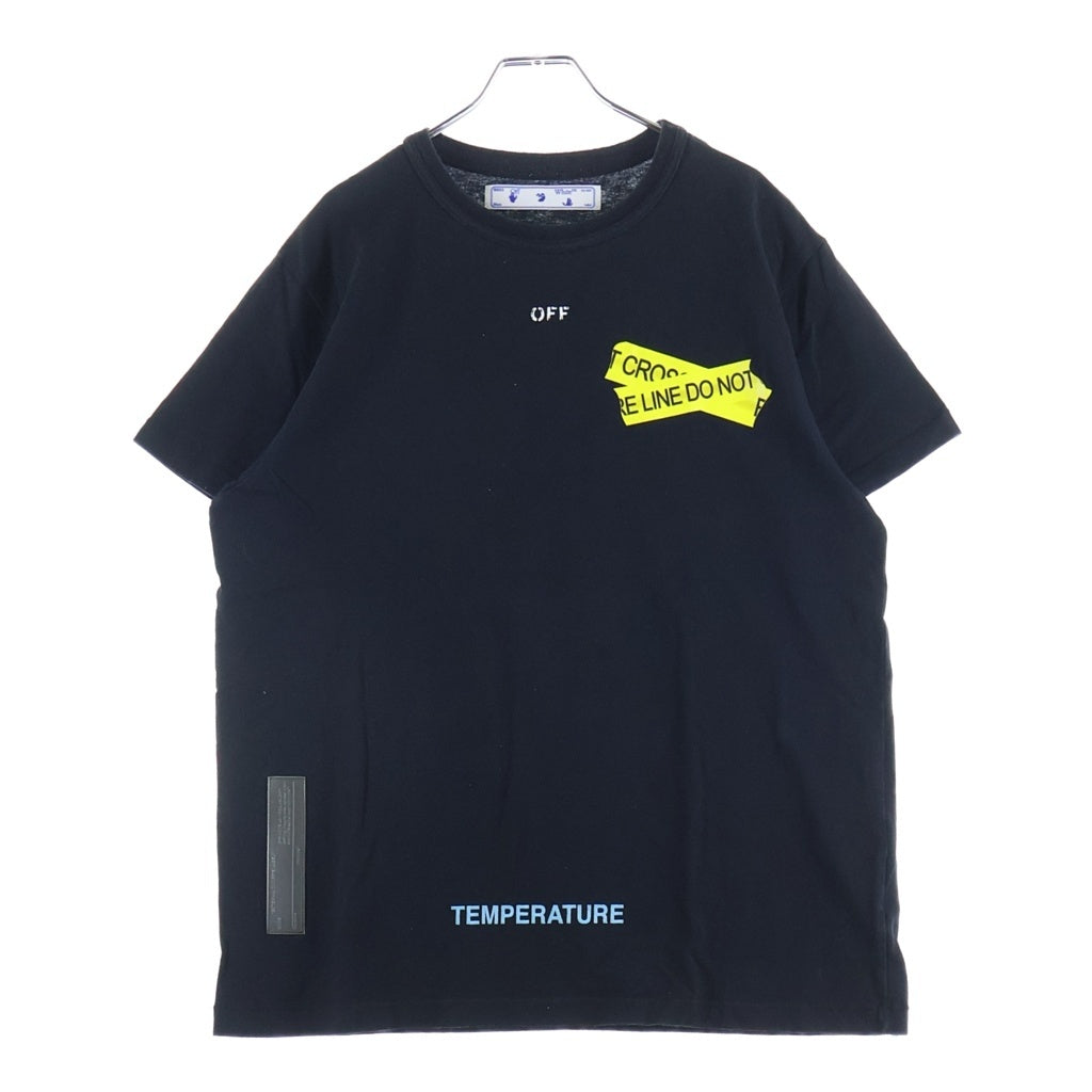 OFF-WHITE(オフホワイト) 20SS Fire Tape T-Shirt テープロゴ 半袖Tシャツ ブラック OMAA002G20JER005