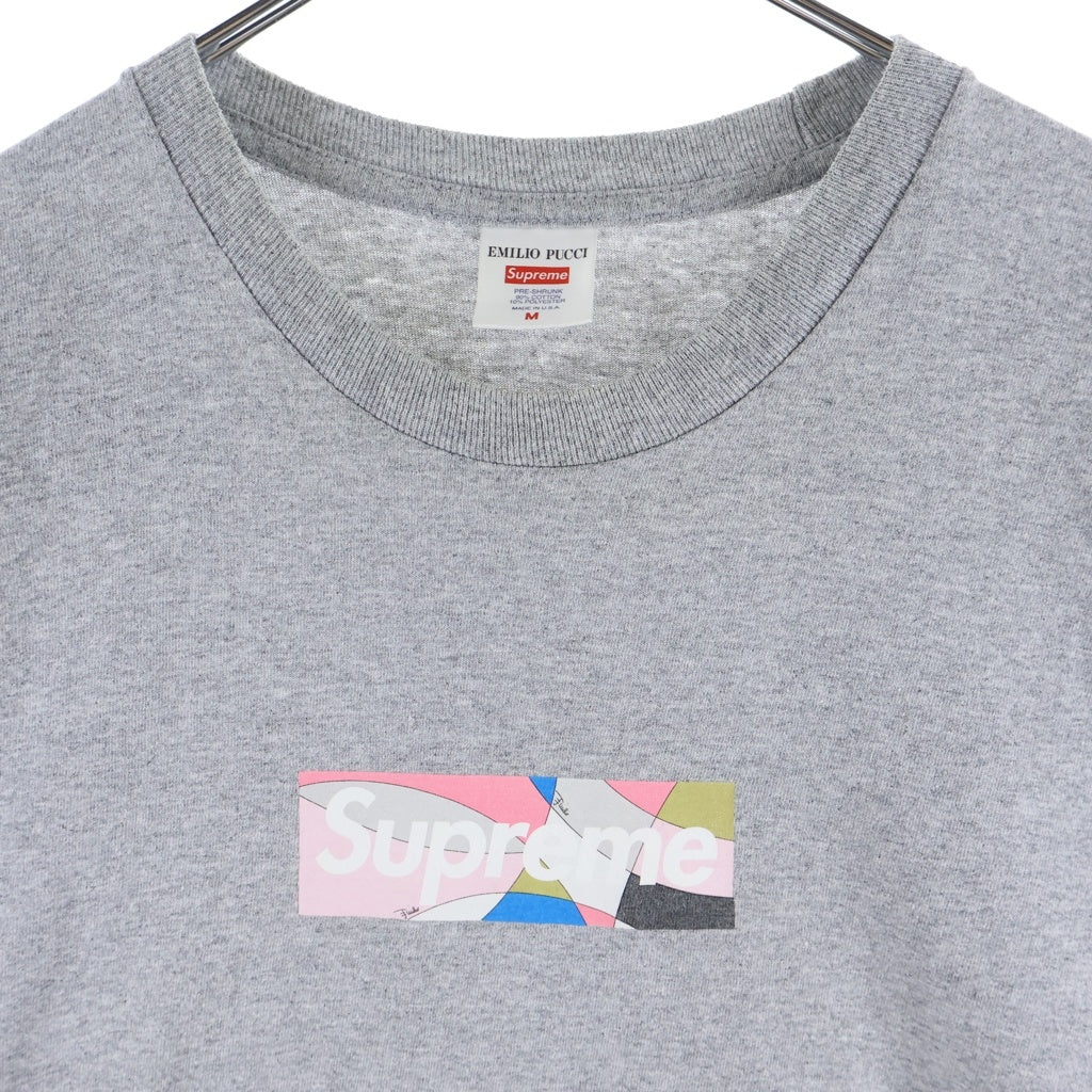 SUPREME(シュプリーム) 21SS Emilio Pucci Box Logo Tee エミリオプッチ ボックスロゴ 半袖Tシャツ グレー