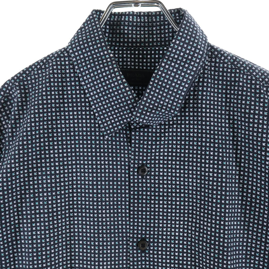 PRADA(プラダ) L/S Shirt 総柄 長袖シャツ ブラック UCM608