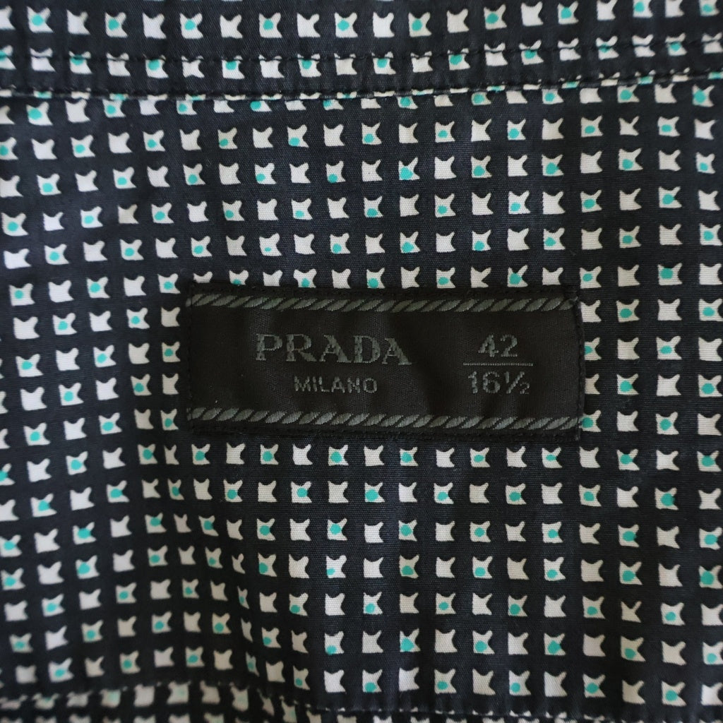 PRADA(プラダ) L/S Shirt 総柄 長袖シャツ ブラック UCM608