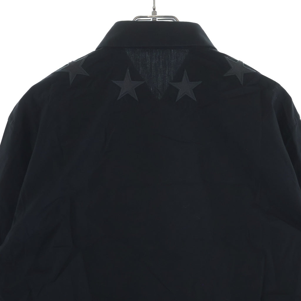 GIVENCHY(ジバンシィ) Star Shirt スターロゴ刺繍 長袖比翼シャツ ブラック