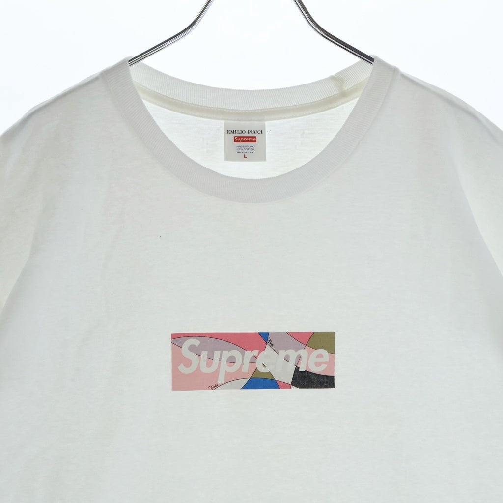 SUPREME(シュプリーム) 21SS Emilio Pucci Box Logo Tee エミリオプッチ ボックスロゴ 半袖Tシャツ ホワイト