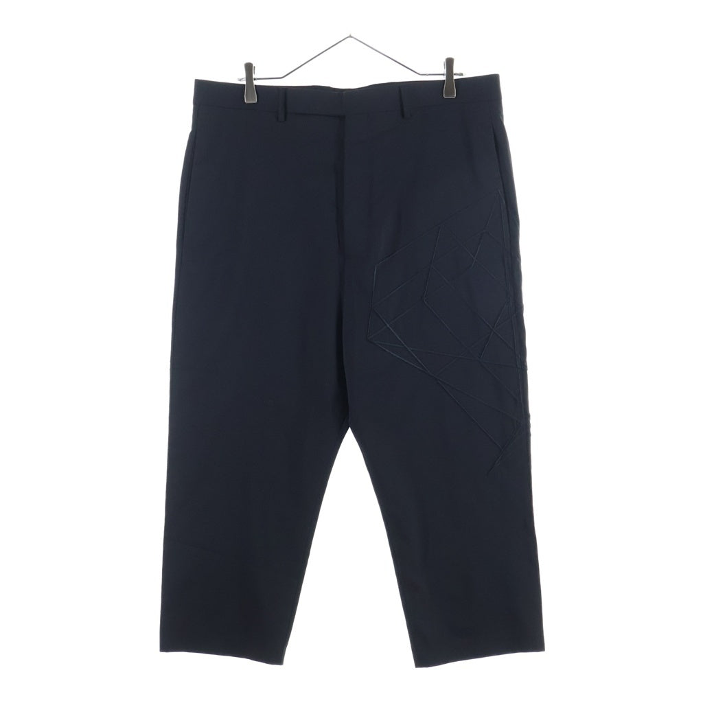 Rick Owens(リックオウエンス) 19SS Cropped Astaires 刺繍デザイン クロップドパンツ ブラック RU19S2359-ZLEM3