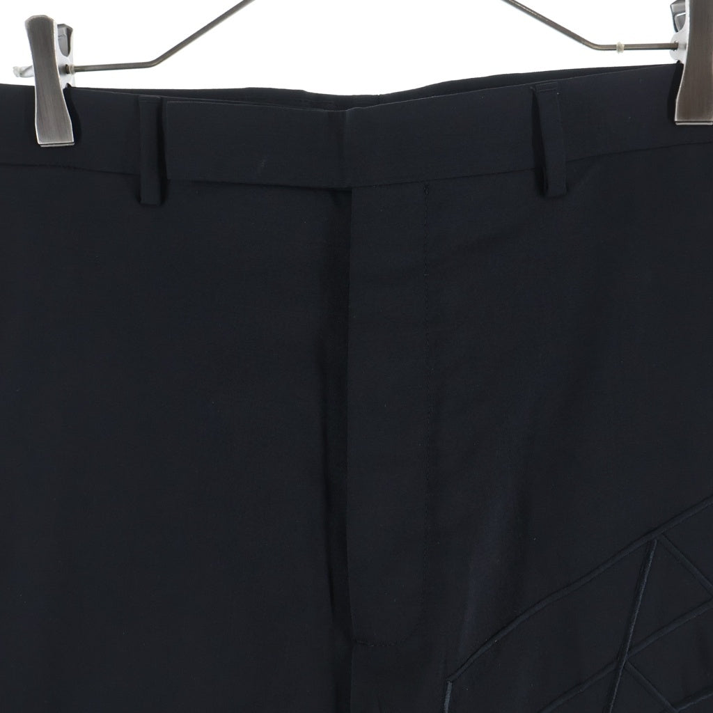 Rick Owens(リックオウエンス) 19SS Cropped Astaires 刺繍デザイン クロップドパンツ ブラック RU19S2359-ZLEM3