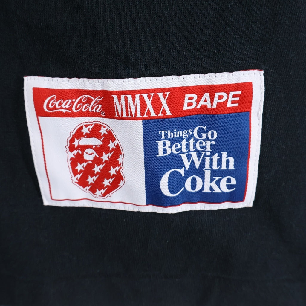 A BATHING APE(アベイシングエイプ) Coca-Cola L/S T-Shirt コカ・コーラ 長袖Tシャツ ロンT ブラック 001LTG231920X