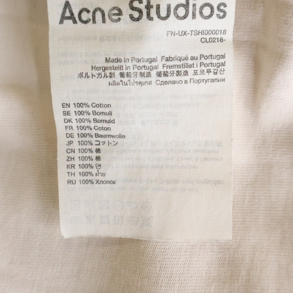 Acne Studios(アクネ ストゥディオズ) Rubber T-Shirt フェード加工 ラバーロゴ 半袖Tシャツ ピンク FN-UX-TSHI000018
