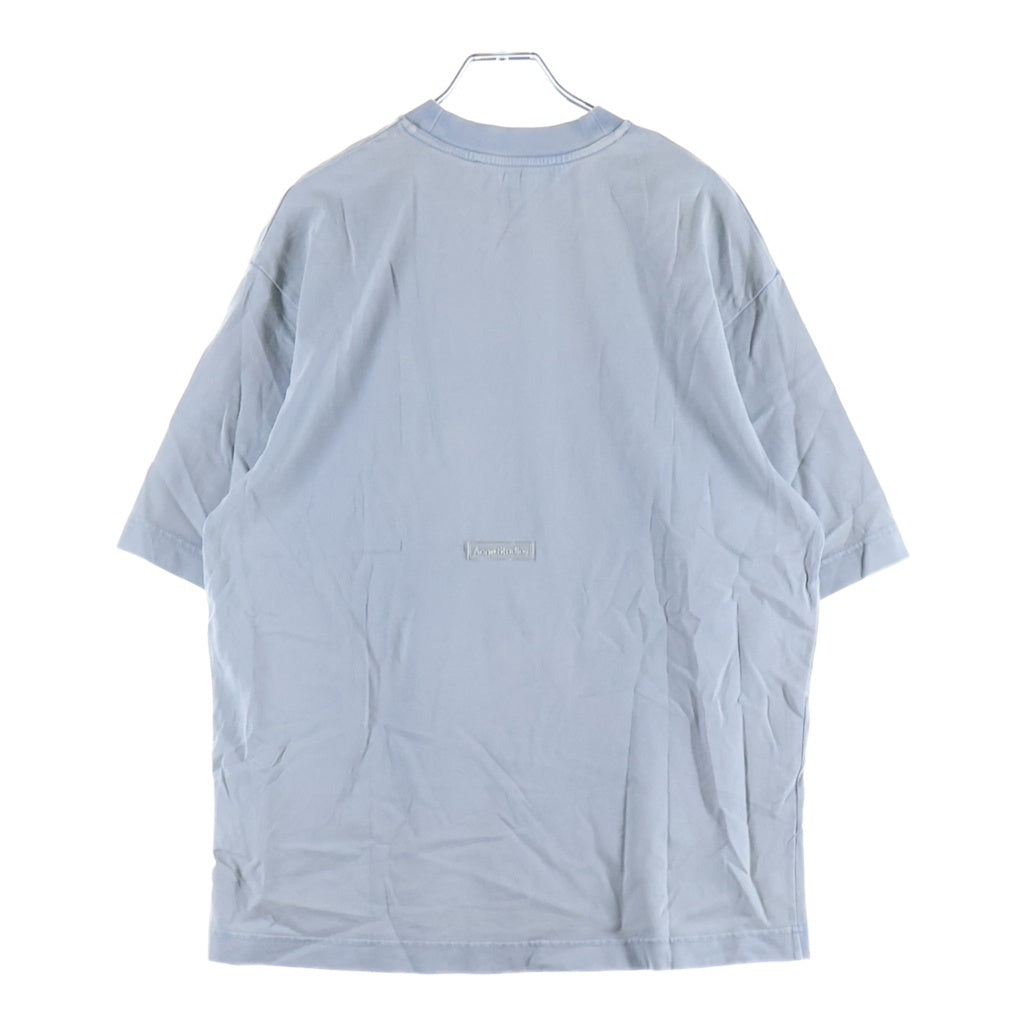 Acne Studios(アクネ ストゥディオズ) Rubber T-Shirt フェード加工 ラバーロゴ 半袖Tシャツ ブルー FN-UX-TSHI000018