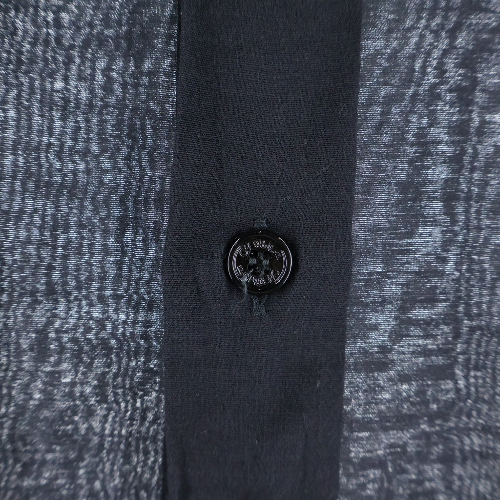 OFF-WHITE(オフホワイト) 23AW Ow Emb Silkjer Round Shirt 長袖シャツ ブラック OMGE024F23FAB0031010