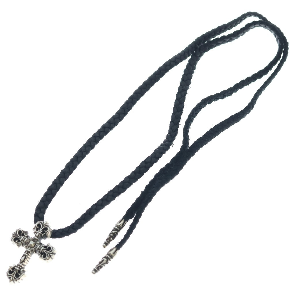 CHROME HEARTS(クロムハーツ) FILIG CROSS-XSM LB フィリグリー クロス レザーブレイド ネックレス シルバー -