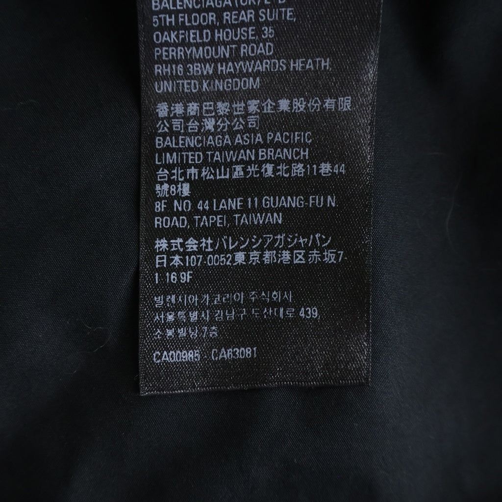 BALENCIAGA(バレンシアガ) バックプリント オーバーサイズ ビックシルエット レギュラーカラー 長袖シャツ ブラック 725377 TYB18