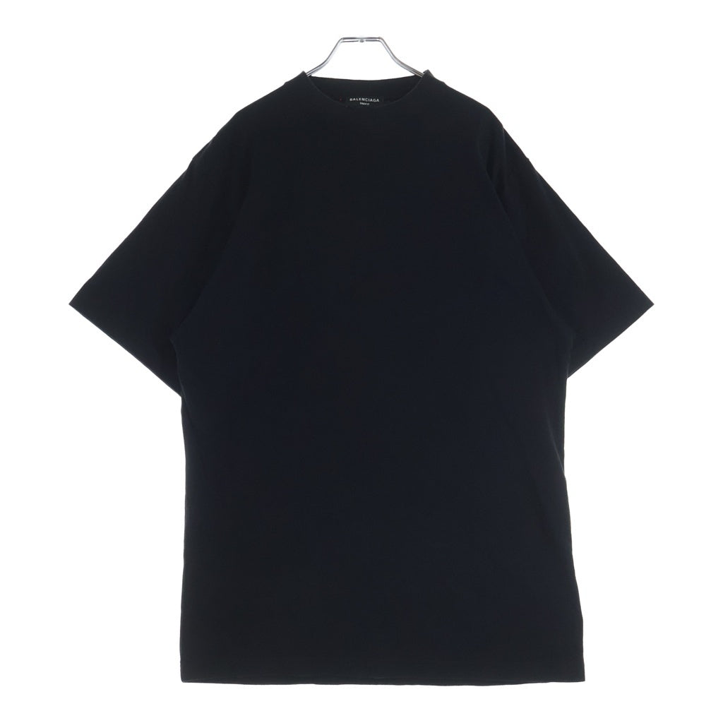 BALENCIAGA(バレンシアガ) ロゴエンブロイダリー クルーネックコットン 半袖Tシャツ カットソー ブラック 681045 TLVH9