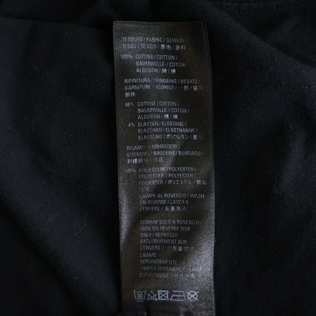 BALENCIAGA(バレンシアガ) ロゴエンブロイダリー クルーネックコットン 半袖Tシャツ カットソー ブラック 681045 TLVH9