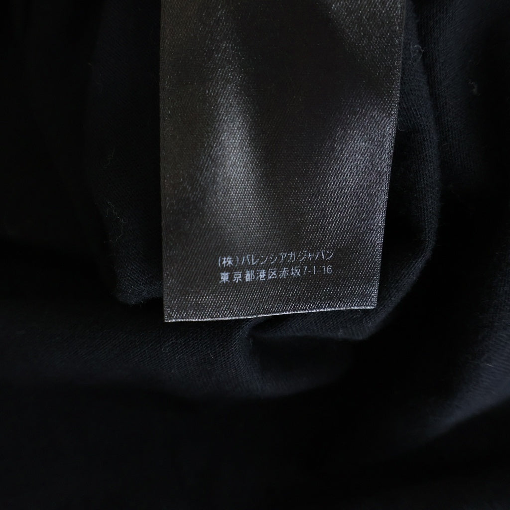 BALENCIAGA(バレンシアガ) ロゴエンブロイダリー クルーネックコットン 半袖Tシャツ カットソー ブラック 681045 TLVH9