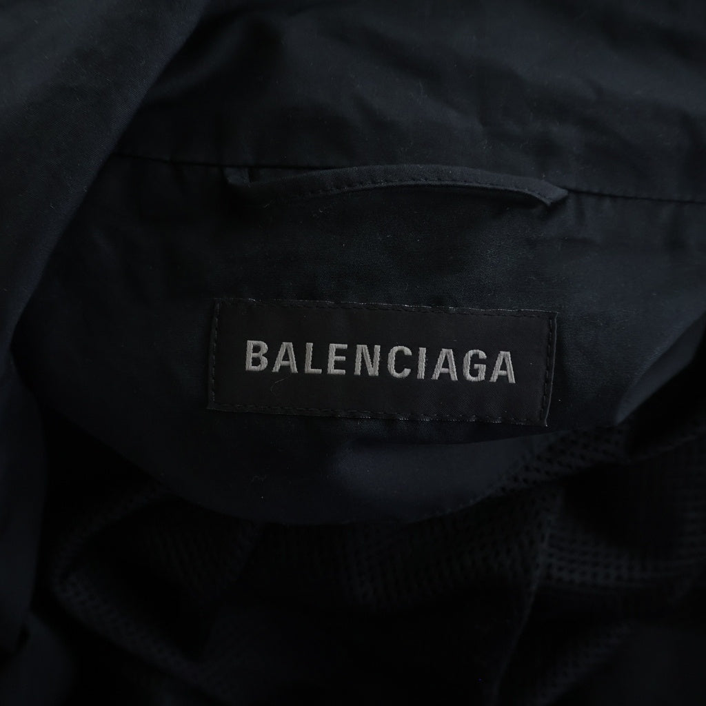BALENCIAGA(バレンシアガ) 22AW ロゴプリント ジップアップ ナイロン ジャケット ブルゾン ブラック 725302 TNM14