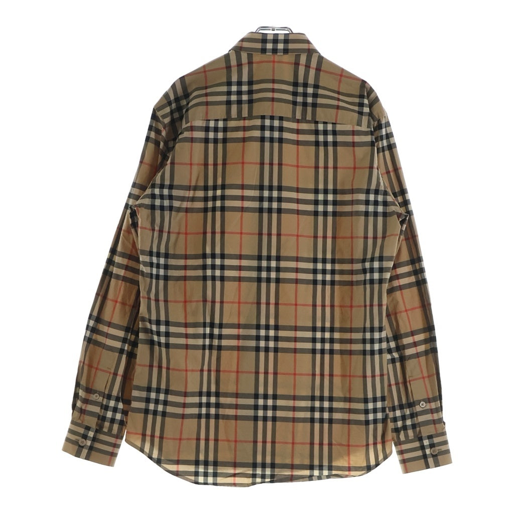 BURBERRY(バーバリー) ノバチェック柄 レギュラーカラー コットン 長袖シャツ ブラウン THTHAGAR129SAM