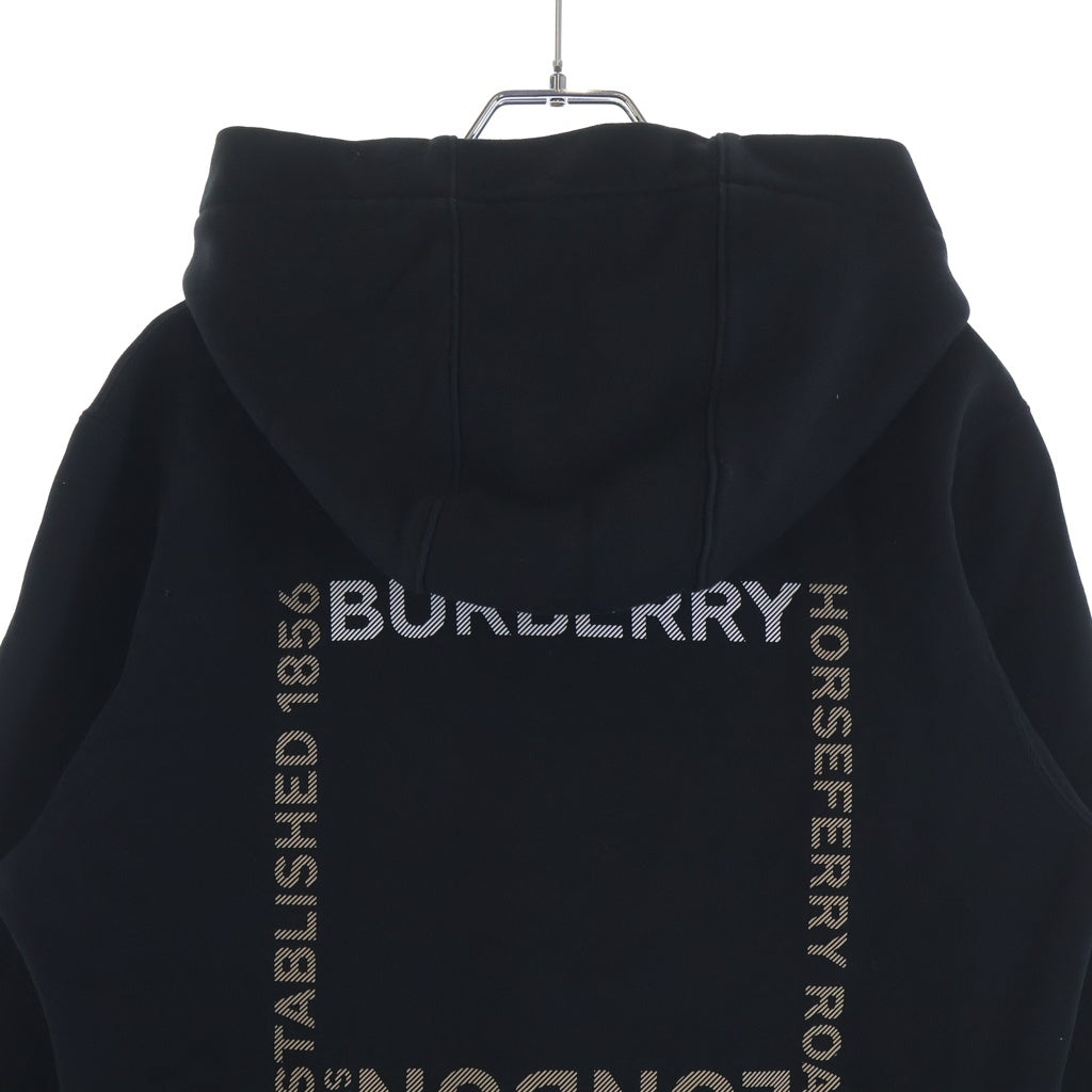 BURBERRY(バーバリー) バックプリントデザイン スウェット プルオーバ フーディー パーカー ブラック 8056050