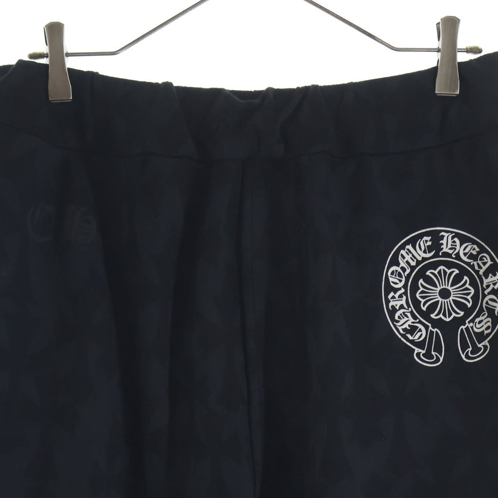 CHROME HEARTS(クロムハーツ) GRAVEYARD セメタリークロス総柄 スウェットパンツ ブラック ー
