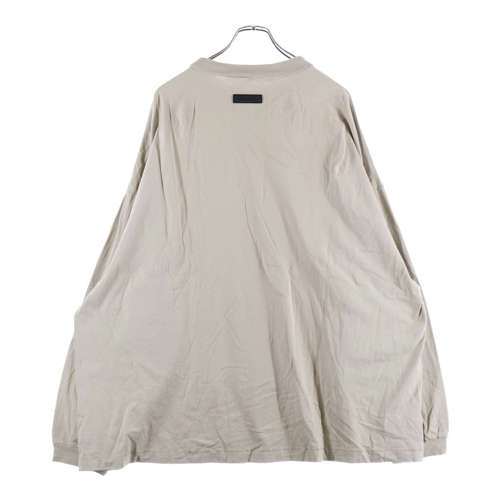 FEAR OF GOD ESSENTIALS(フィアオブゴッド エッセンシャルズ) L/S T-SHIRT ラバーロゴ 長袖Tシャツ ロンT ベージュ