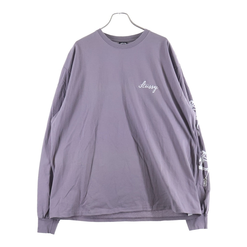 STUSSY(ステューシー) PARADISE LONG TEE パラダイス ロスト スケルトン 長袖カットソー Tシャツ パープル