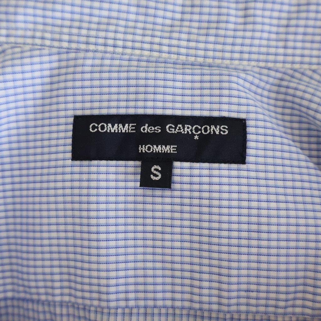 COMME des GARCONS HOMME(コムデギャルソンオム) 23SS COTTON CHECK PIPING SHIRT HK-B019 コットン ギンガムチェック 半袖シャツ ブルー