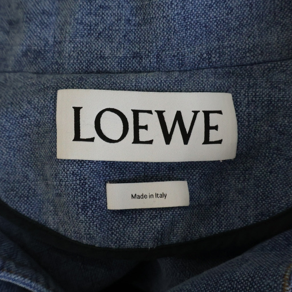 LOEWE(ロエベ) アナグラムレザーポケット デニムシャツジャケット H2268160PA インディゴブルー
