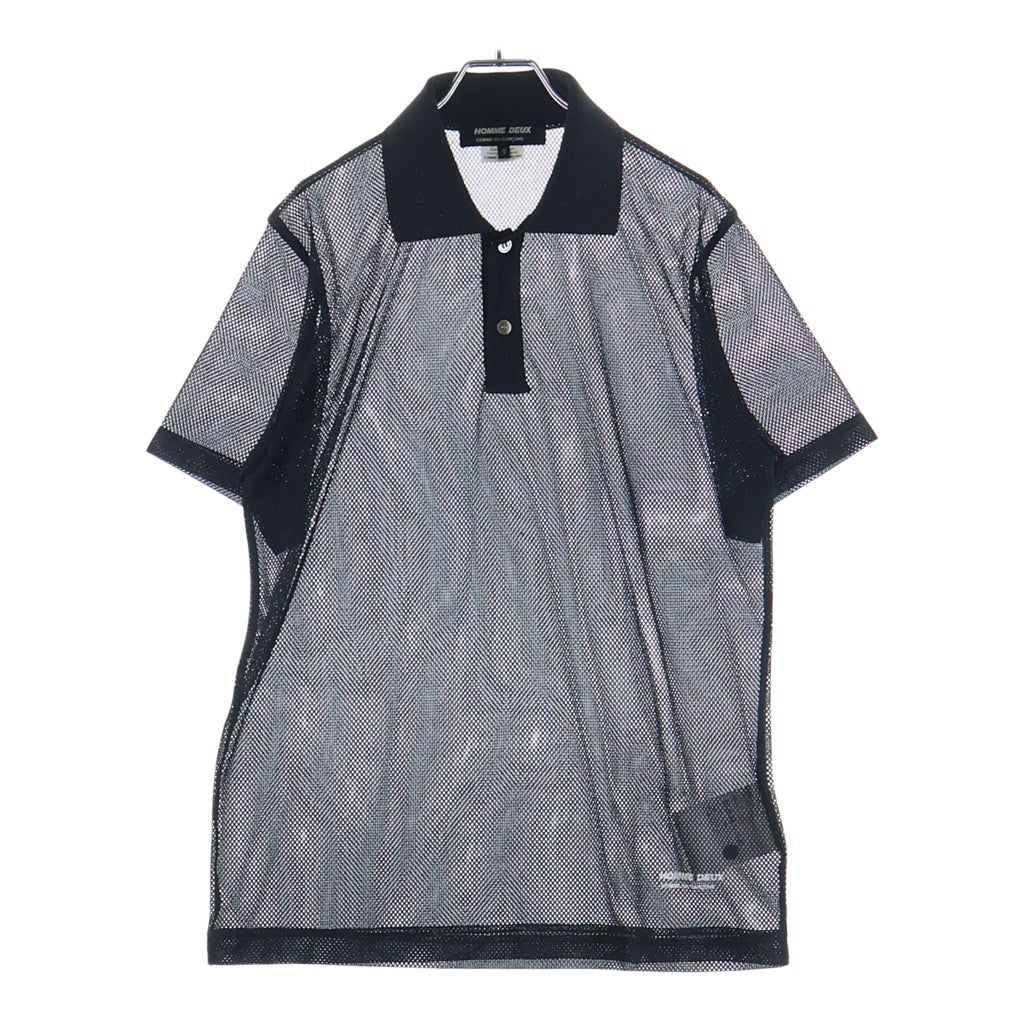 COMME des GARCONS HOMME DEUX(コムデギャルソン オムドゥ) メッシュ 半袖ポロシャツ DQ-T020 ブラック