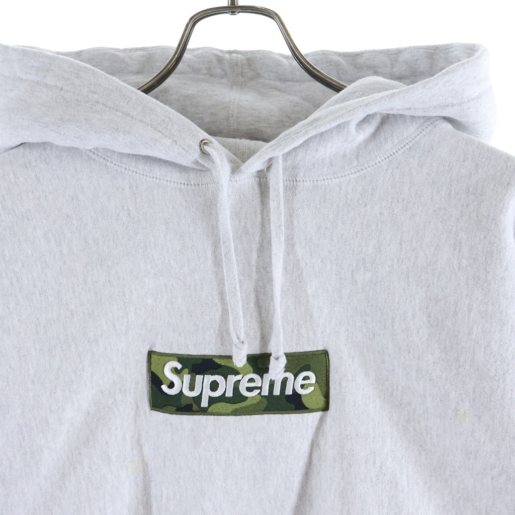 SUPREME(シュプリーム) 23AW Box Logo Hooded Sweatshirt カモ柄ボックスロゴ フーデッドプルオーバースウェットシャツ パーカー グレー